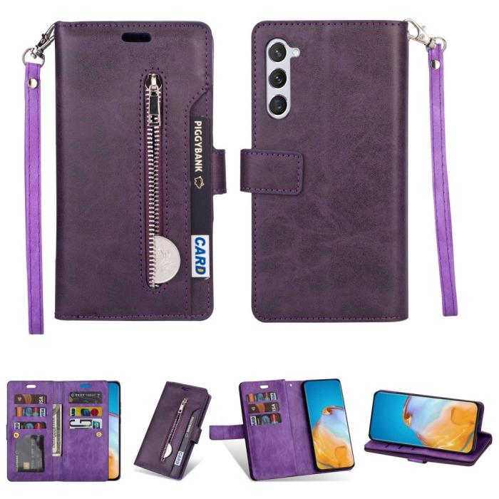 Bild 1, Samsung Galaxy S23 Plus Fodral Multifunktionell Med Frontficka Lila