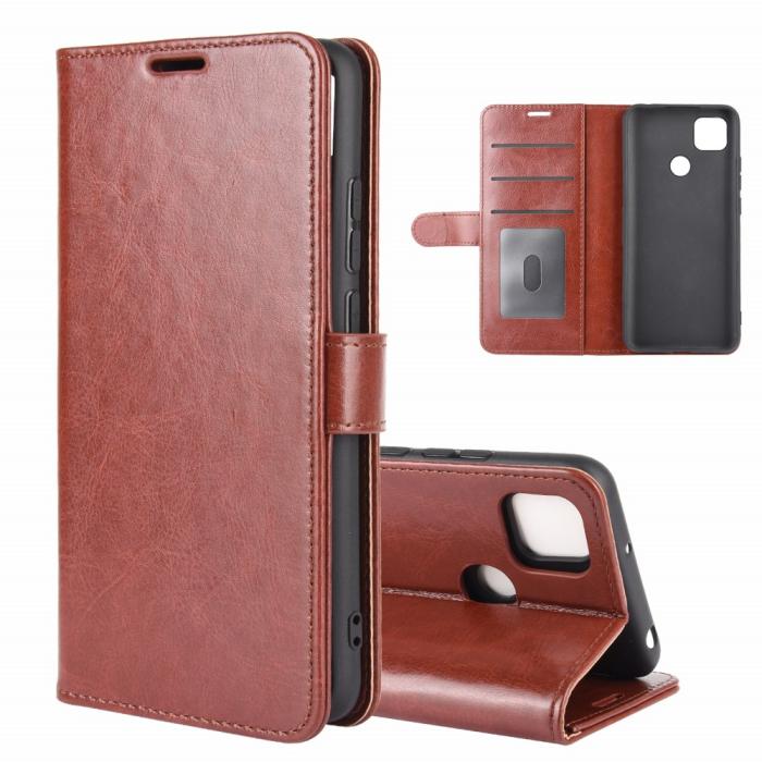 Bild 2, Xiaomi Redmi 9C Fodral Crazy Horse Brun