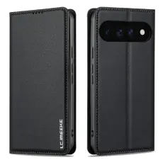 LC.IMEEKE Google Pixel 11/11 Pro Fodral Flip L&auml;der Svart
