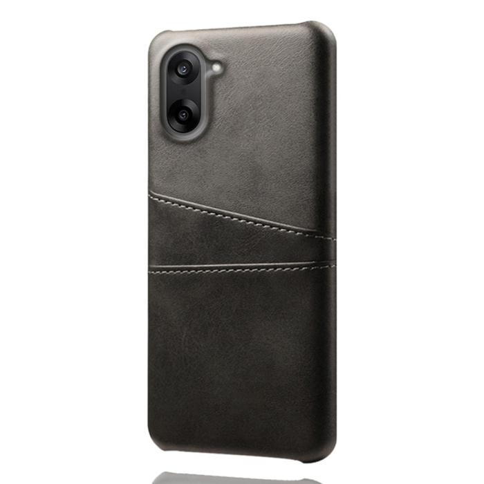 Bild 3, OnePlus Nord CE5 Läderbelagt Skal Med Kortfack Svart