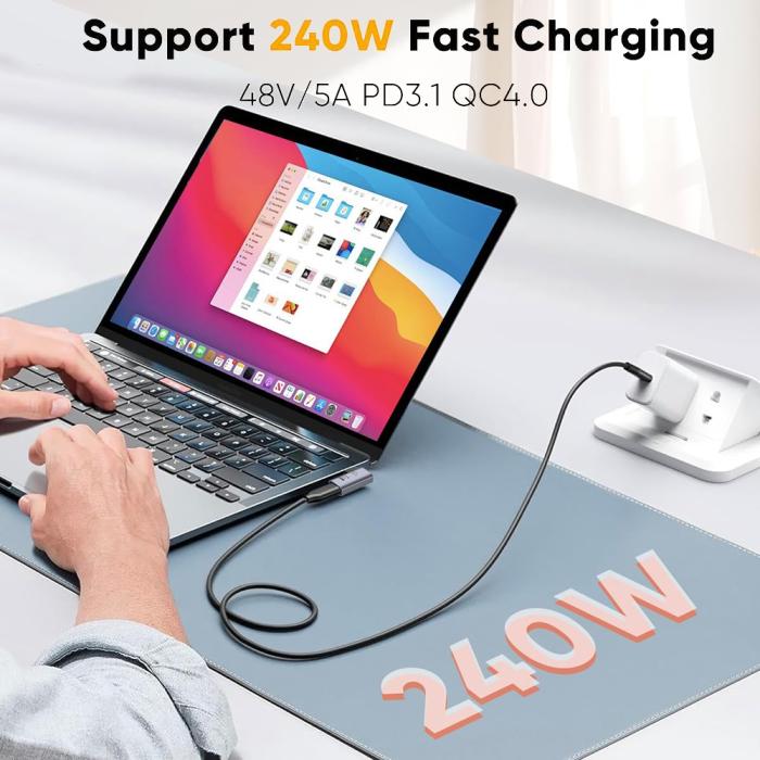 Bild 4, CableCreation USB-C Hona - USB-C Hane Adapter Grå
