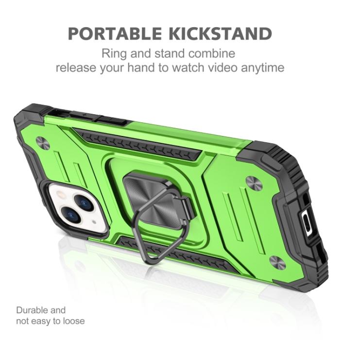 Bild 3, iPhone 14 Pro Skal Shockproof Hybrid Ring Grön