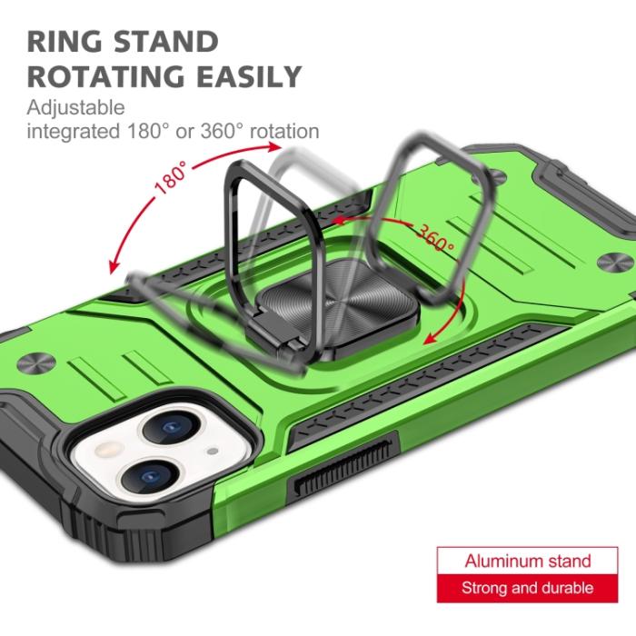 Bild 4, iPhone 14 Pro Skal Shockproof Hybrid Ring Grön