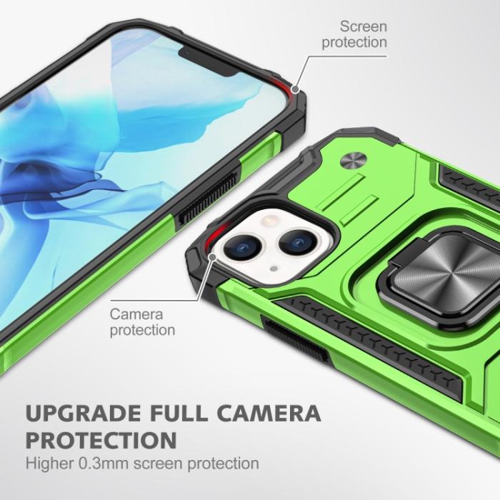Bild 5, iPhone 14 Pro Skal Shockproof Hybrid Ring Grön