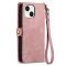 iPhone 15 Plus Fodral Geometri Med Snodd Rosa