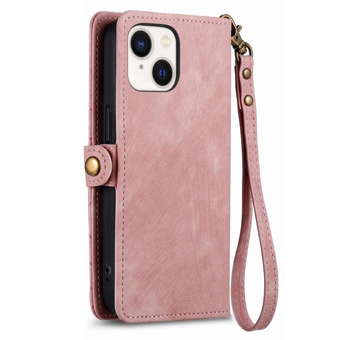 Bild 5, iPhone 15 Plus Fodral Geometri Med Snodd Rosa