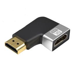 Högervinklad 8K 60Hz HDMI Hane - HDMI 2.1 Hona Svart