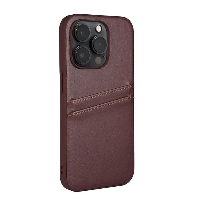 Bild 3, Buffalo iPhone 14 Pro Skal Läder Med 2 Kortfack Brun
