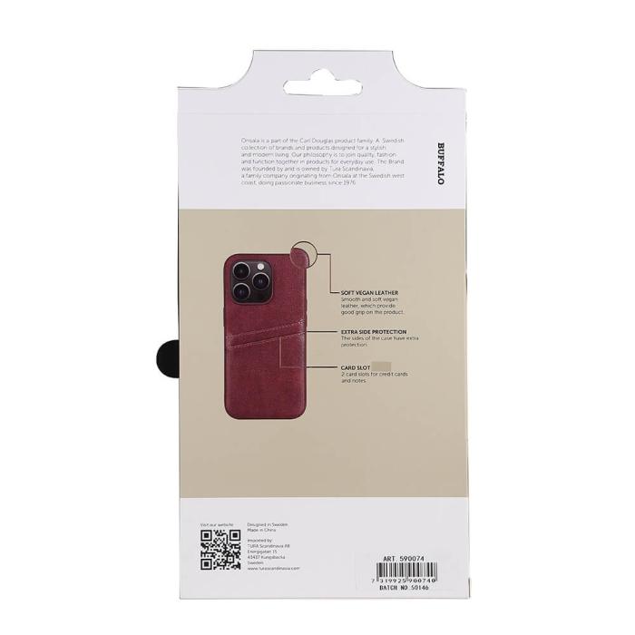 Bild 4, Buffalo iPhone 14 Pro Skal Läder Med 2 Kortfack Brun