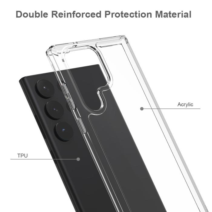 Bild 2, Samsung Galaxy S23 Ultra Skal Shockproof Akryl/TPU Transparent