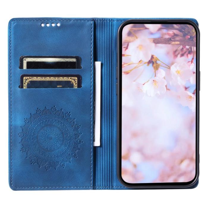 Bild 2, Samsung Galaxy A25 5G Fodral Flip Mandala Läder Blå