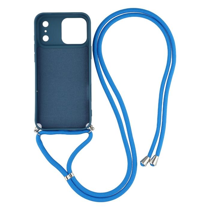 Bild 2, iPhone 17 Pro Skal Med Mobilsnöre TPU Blå