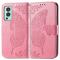 OnePlus Nord 2 5G - Butterfly Läder Fodral - Rosa