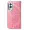 OnePlus Nord 2 5G - Butterfly Läder Fodral - Rosa