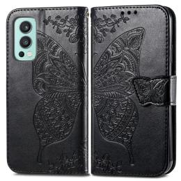 OnePlus Nord 2 5G - Butterfly Läder Fodral - Svart