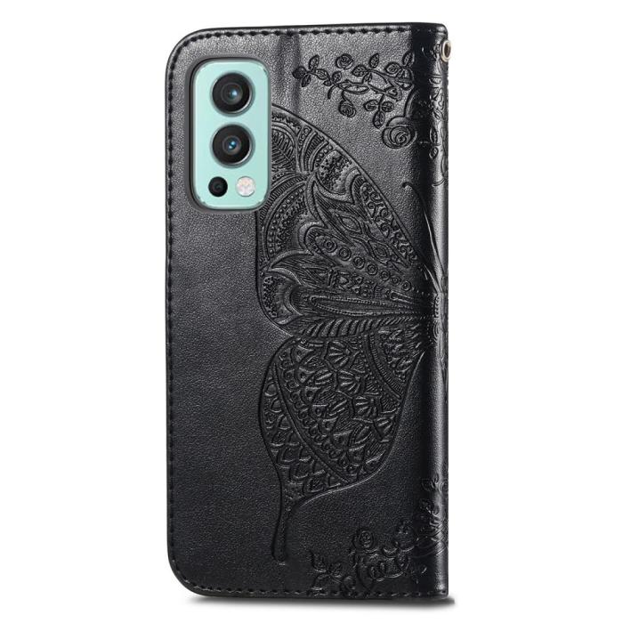 Bild 3, OnePlus Nord 2 5G - Butterfly Läder Fodral - Svart