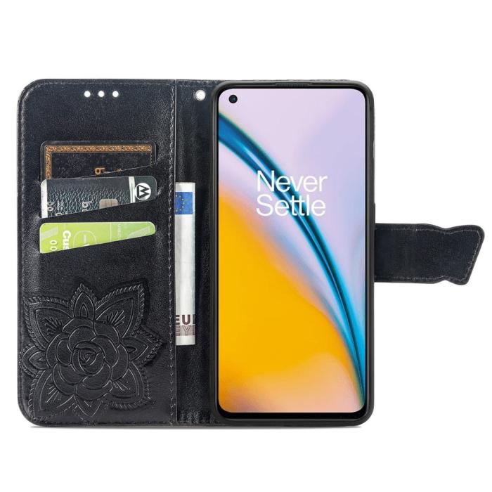 Bild 4, OnePlus Nord 2 5G - Butterfly Läder Fodral - Svart