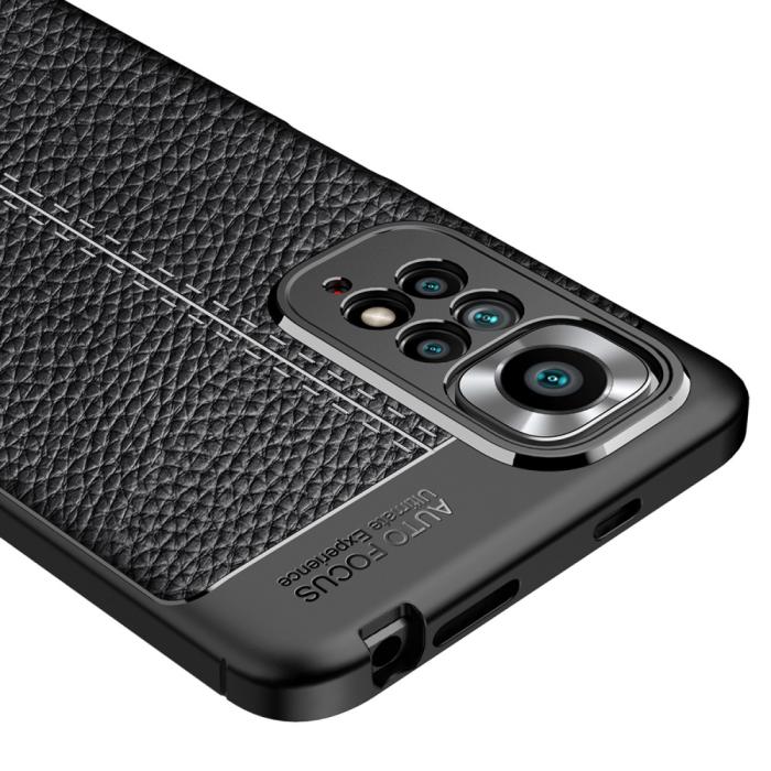 Bild 6, Xiaomi Redmi Note 11 4G Skal Litchi Textur Svart
