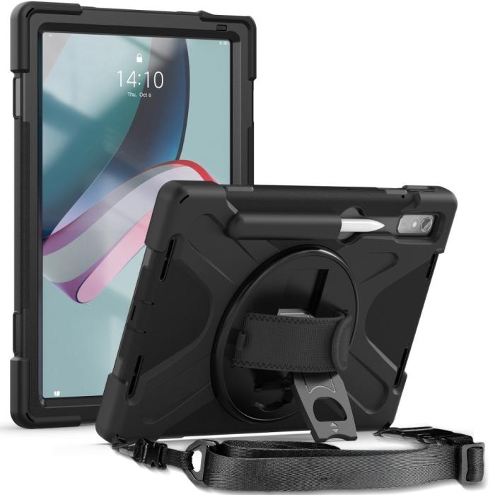 Bild 1, Lenovo Tab P11 Pro Gen 2 Skal 360 Rotation Shockproof Med Rem Svart