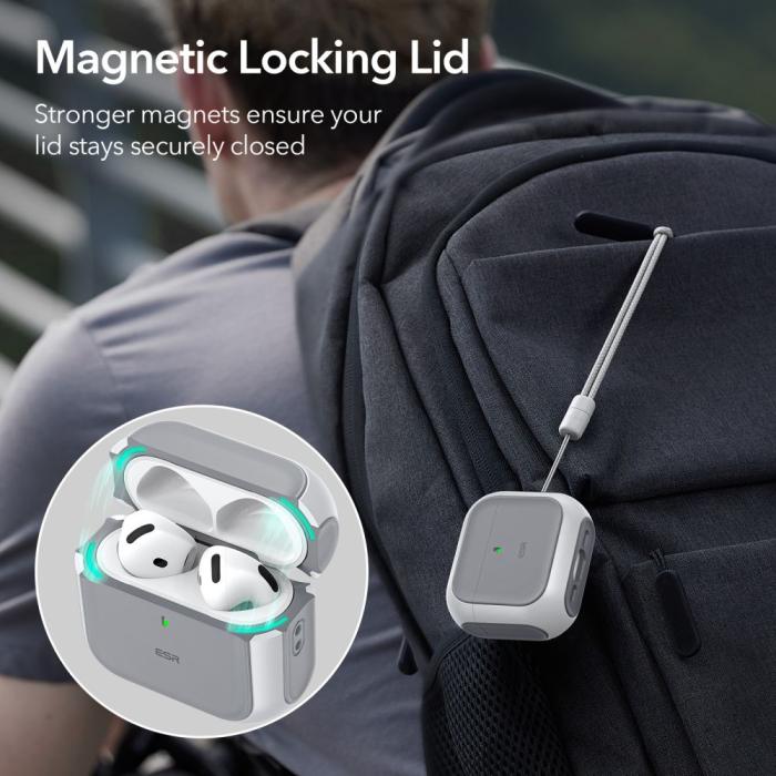Bild 2, ESR AirPods 4 Skal MagSafe Orbit HaloLock Vit