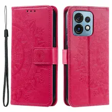 Motorola Edge 40 Pro 5G Fodral Mandala L&auml;der Rosa