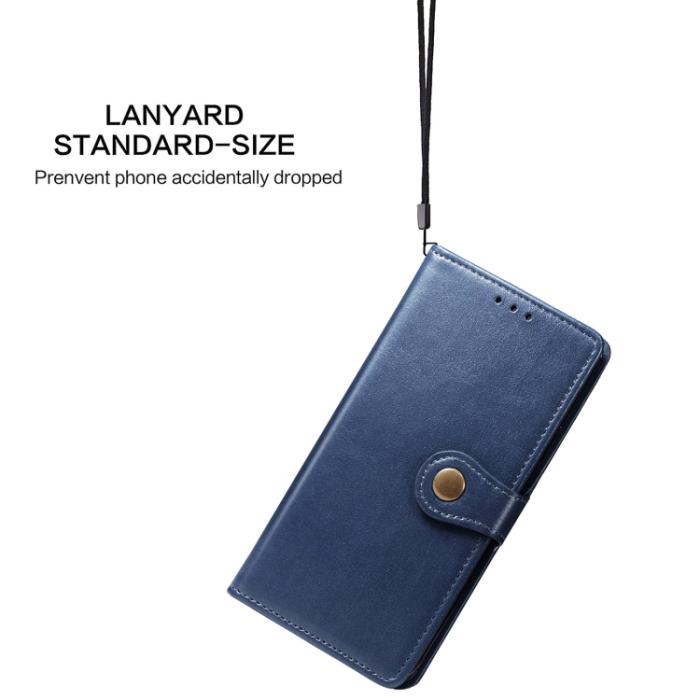 Bild 6, Samsung Galaxy S22 Fodral Solid Läder Magnetisk Mässing Blå