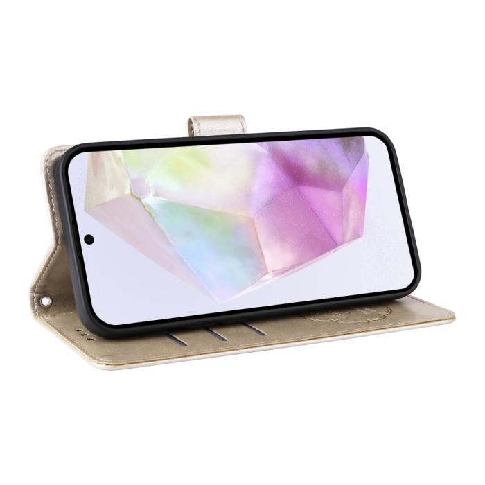 Bild 3, Samsung Galaxy A36 5G/A56 5G Fodral Med Blommigt Tryck Guld