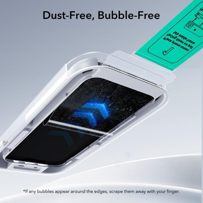 Bild 4, ESR iPhone 17 / 16 Pro 2-PACK Skärmskydd UltraFit Härdat Glas Transparent