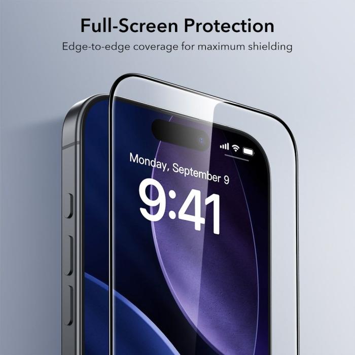 Bild 6, ESR iPhone 17 / 16 Pro 2-PACK Skärmskydd UltraFit Härdat Glas Transparent