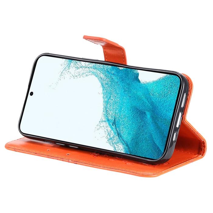 Bild 4, Samsung Galaxy S23 FE Fodral Tryckta Fjärilar Orange