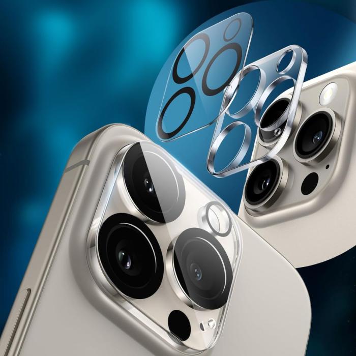 Bild 4, HOFI iPhone 16 Pro / 16 Pro Max Linsskydd Pro+ Transparent