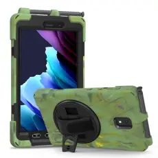 Samsung Galaxy Tab Active 3 Skal Hybrid Kickstand Rem Camo Gr&ouml;n