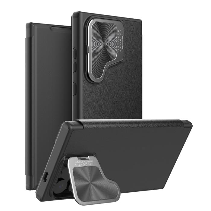 Bild 1, NILLKIN Galaxy S24 Plus Fodral Qin Läder Cam Kickstand Litchi Svart