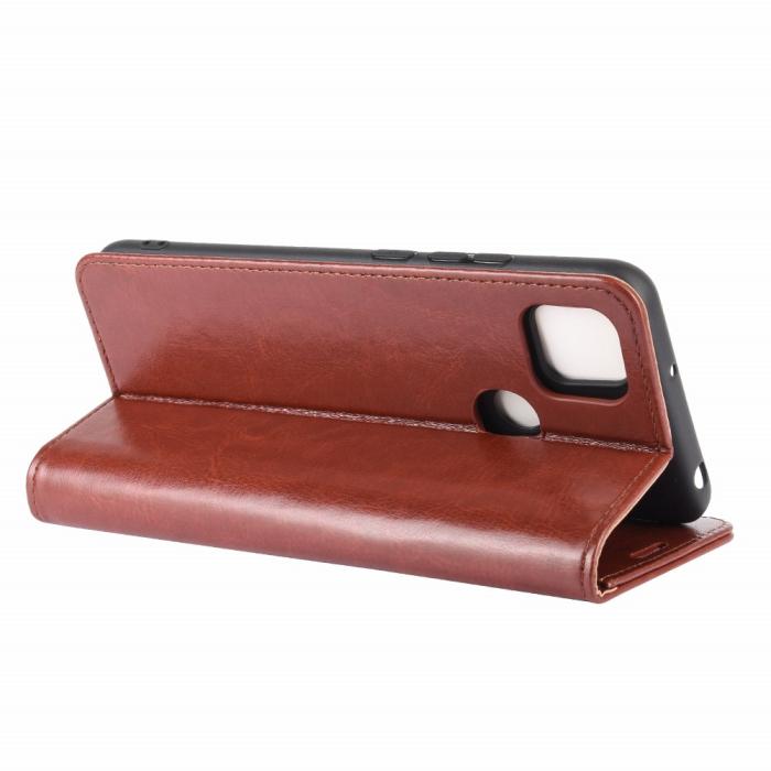 Bild 6, Xiaomi Redmi 9C Fodral Crazy Horse Brun