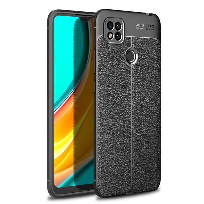 Bild 1, Xiaomi Redmi 9C Skal Litchi Textur Svart