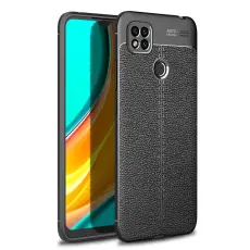 Xiaomi Redmi 9C Skal Litchi Textur Svart