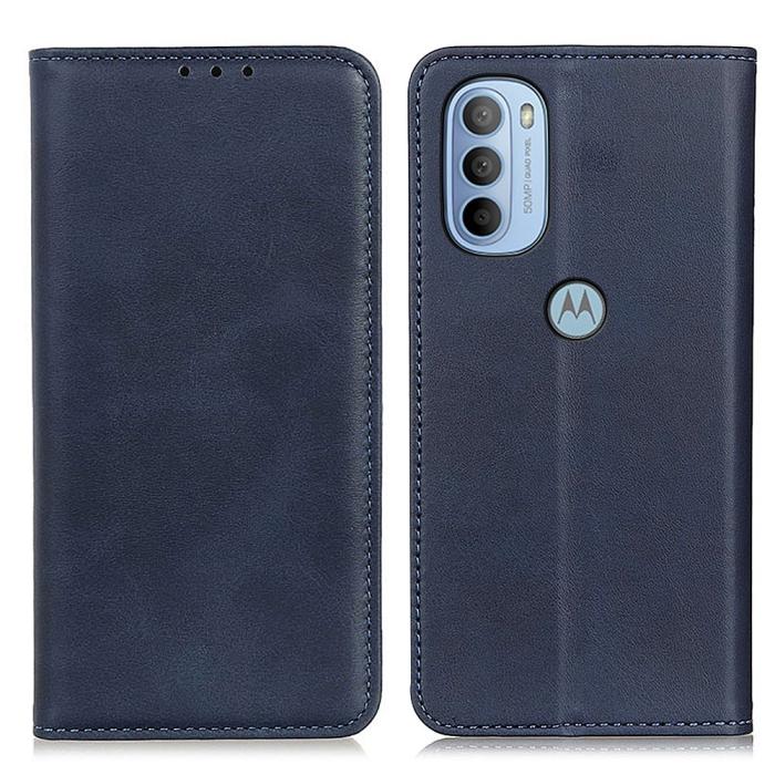 Bild 1, Motorola Moto G31 / G41 Fodral Flip Split Läder Blå