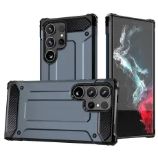 Galaxy S24 Ultra Skal Shockproof Hybrid Armor M&ouml;rk Bl&aring;