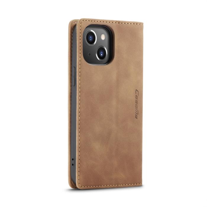 Bild 3, CASEME iPhone 14 Fodral Retro Flip Brun