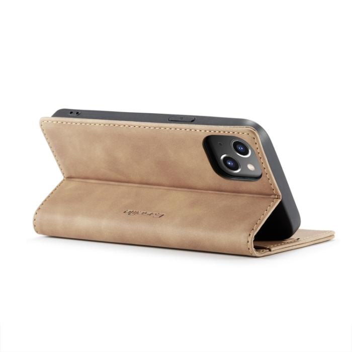 Bild 5, CASEME iPhone 14 Fodral Retro Flip Brun