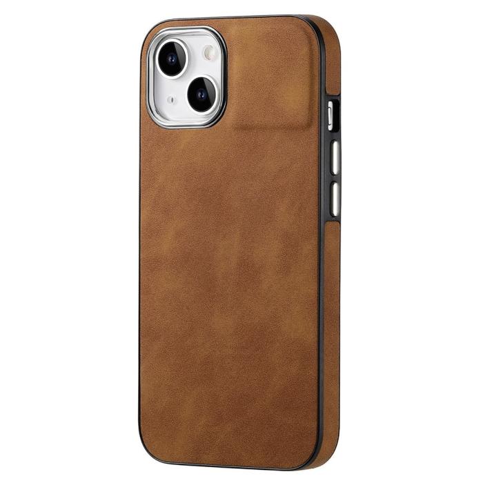 Bild 2, iPhone 15 Plus Skal Läderbelagt Skin Touch Brun