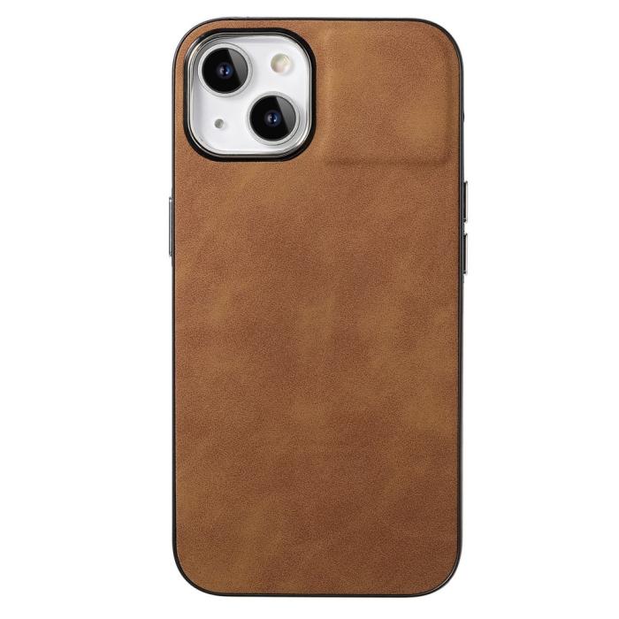 Bild 3, iPhone 15 Plus Skal Läderbelagt Skin Touch Brun