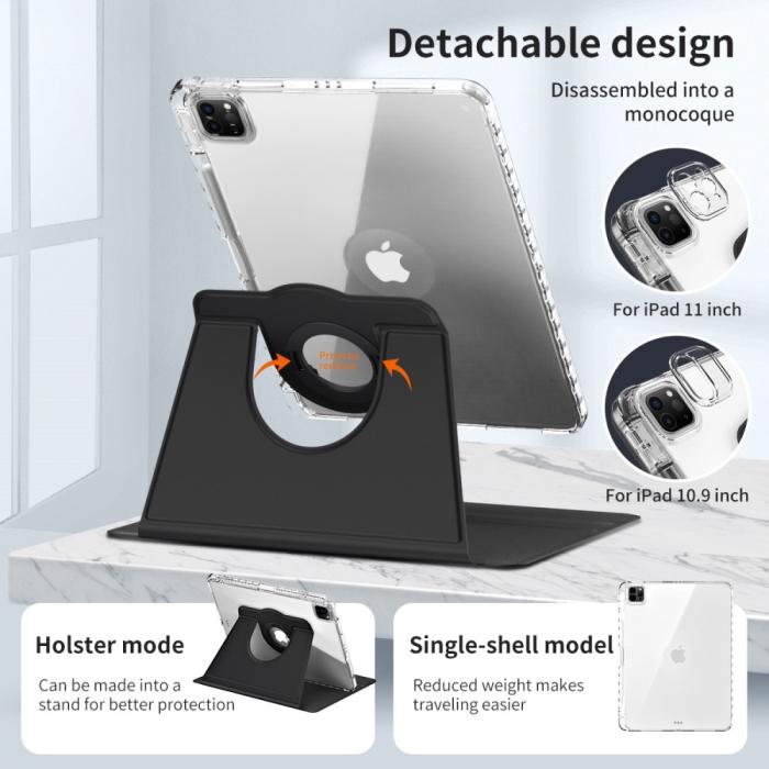 Bild 5, iPad Pro 13 2024 Fodral Hybrid Rotation Penhållare Svart