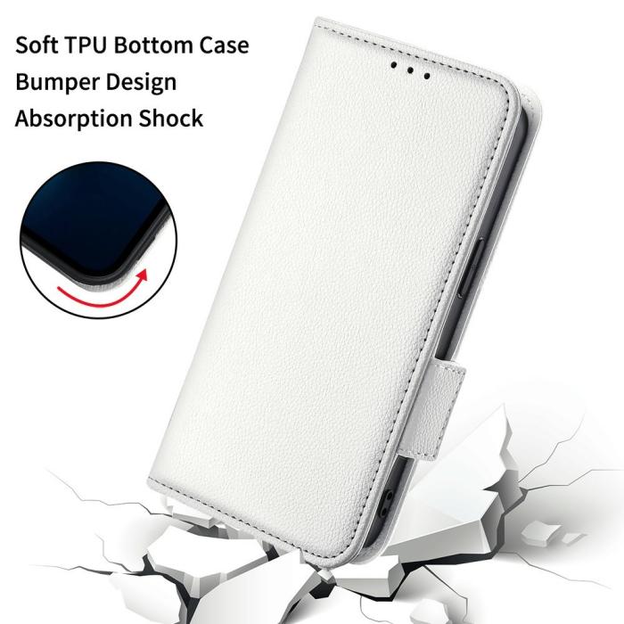 Bild 6, Nothing Phone 3a Lite Fodral Litchi Läder Vit