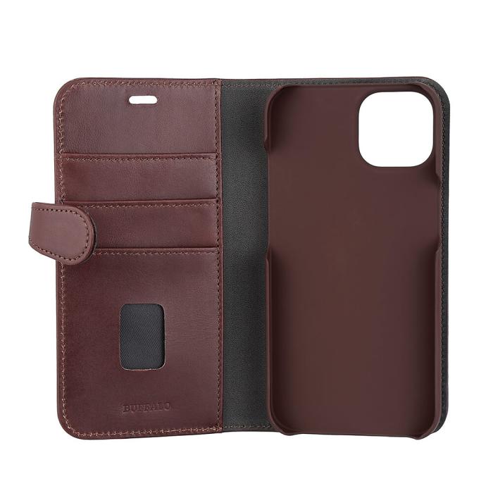 Bild 3, Buffalo iPhone 14 / 13 Fodral 2in1 Magnet / Skal Brun