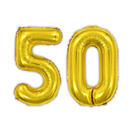 Sifferballong 50 År 40 cm Guld