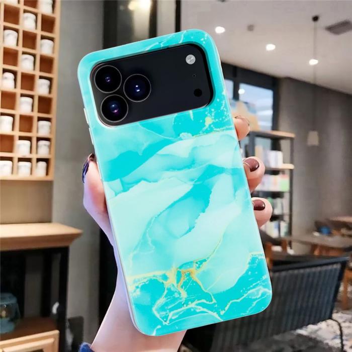 Bild 4, iPhone 17 Pro Max Skal Marmor TPU Grön