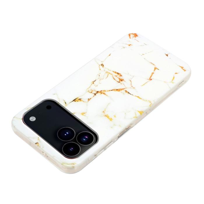 Bild 3, iPhone 17 Pro Max Skal Marmor TPU Vit