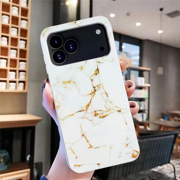 Bild 4, iPhone 17 Pro Max Skal Marmor TPU Vit