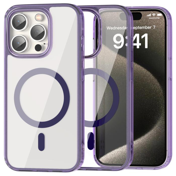 Bild 1, ColorPop iPhone 15 Pro Skal CH MagSafe Transparent/Lila